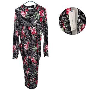 Almost Famous Rose Print Dress NWT 3X